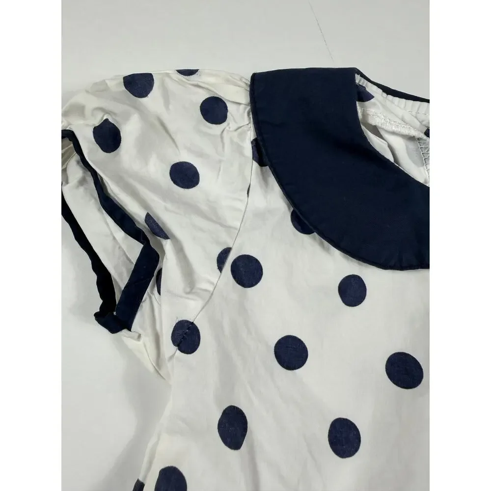 Ralph Lauren Vintage Dress Size 4 Peter Pan Collar Polka Dot